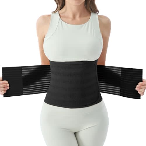 Postpartum Belly Band for Women: Abdominal Binder Post Surgery Compression Support Belt - Waist Trainer Girdle C Section Wrap