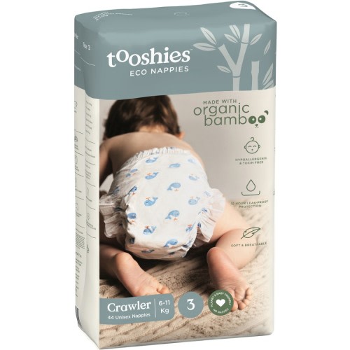 Tooshies ECO Nappies Size 3 Crawler 44 Pack