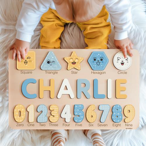 Baby Custom Puzzle, Name Blocks, Baby Girl First Birthday Gift, Wooden Puzzle Toddler, Gift For 1 Year Old Boy, Baby Toy, Personalized Baby