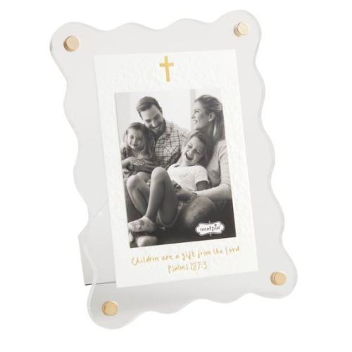 Acrylic Cross Frame – 3" x 4" Photo Frame | Mud Pie