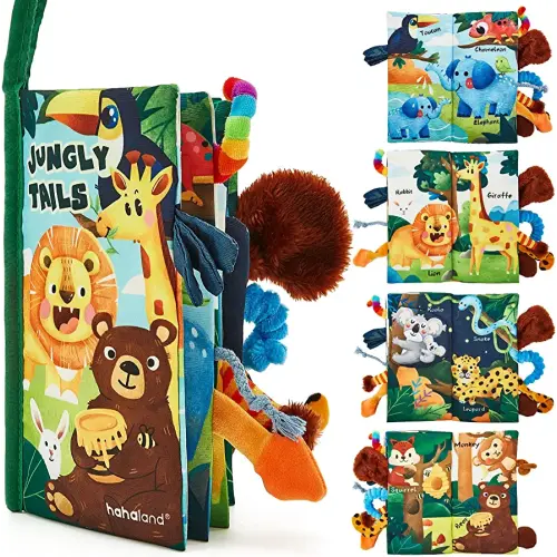 hahaland Baby Books 0-6 Months,Infant Tummy Time Toy High Contrast Sensory Baby Toys 6 to 12 Months Touch Feel Book Gift Christmas Stocking Stuffers for Boy Girl 0-3 Months Book Early Learning Toy