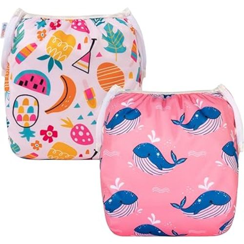 ALVABABY Swim Diapers Baby & Toddler Snap Large Size Reusable Adjustable Baby Boy ZYK103-D118