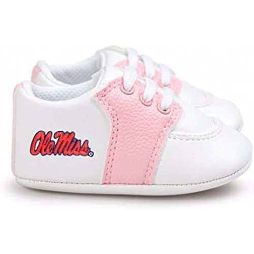 Mississippi Ole Miss Rebels Pre-Walker Baby Shoes Pink Trim
