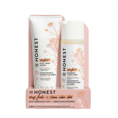 The Honest Company, Baby Shampoo + Lotion Set, Comfort, Sweet Cream, 18.5 fl oz.