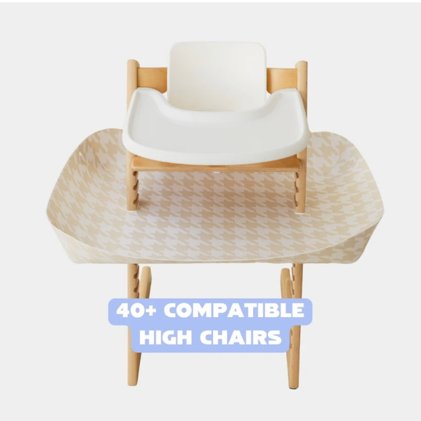 CATCHY - The Food Catcher for Stokke Tripp Trapp, Almond Houndstooth