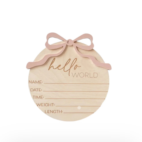 Wooden Baby Bow Announcement Sign – Little Josie's