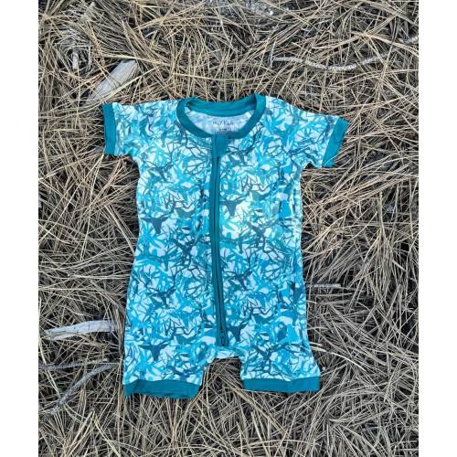Wild Redz Signature Camo Shortie Romper | Blue