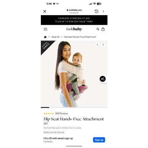 Hip Seat Hands-Free Attachment