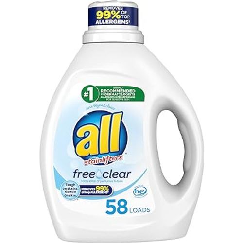 all Liquid Laundry Detergent, Free Clear for Sensitive Skin, 88 Fluid Ounces, 58 Loads