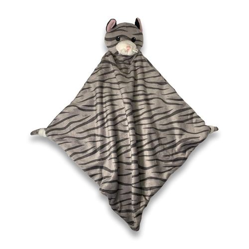 Security Blanket - 18" Tall Soft Fleece Blanky for Boys & Girls - Soothing Baby Blanket With Plush Stuffed Animal Kitty Cat