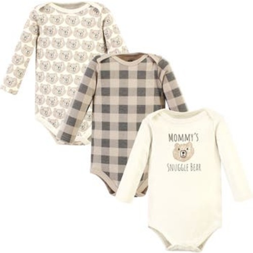 Essential Long-Sleeve Cotton Bodysuit Triple Set, 0-3M