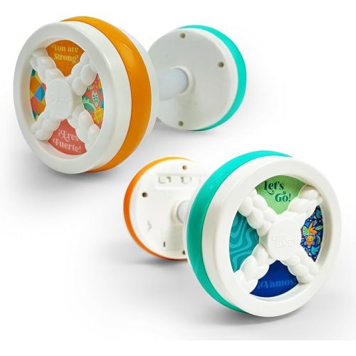 Baby Workout Toys by Robin Arzon - Count & Groove Bouncy Barbell - Baby Play Gym Toys with Lights and Sounds - Counts and Sings in English and Spanish - Baby Toys Ages 9 Months and Up