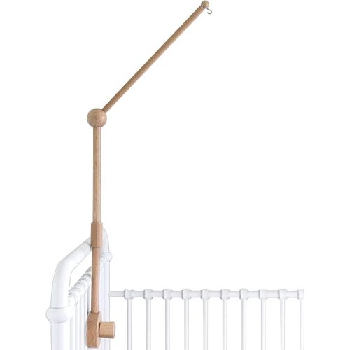 Baby Crib Mobile Arm Wooden Holder - Baby Mobile Hanger for Crib (31 inch, 100% Natural Beech Wood) Strong Anti Slip Attachment - Nursery Décor - Crib Accessories