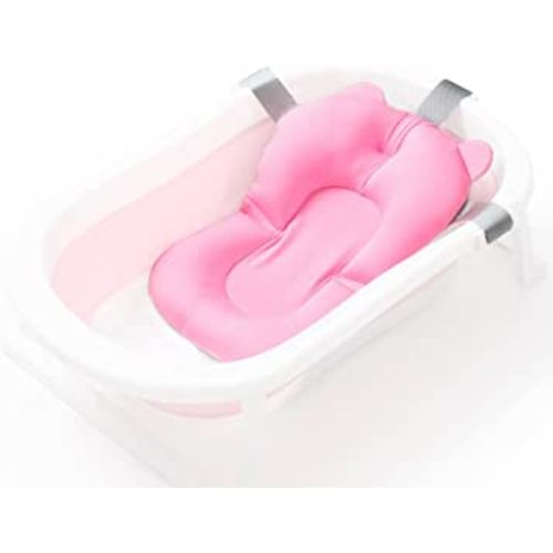 Infant Baby Bath Cushion Bathtub Support Infant Baby Shower Seat Bather Foam Floating Soft Bath Pillow Bathtub Insert Tray Non-Slip Portable Newborn Shower Bath Mat for Baby 0-12 Months