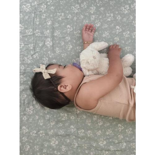 Daphne Icy Blue Floral Muslin Crib Sheet