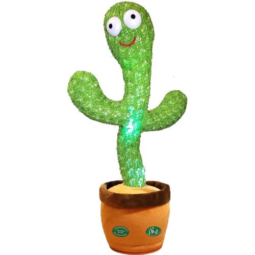 Pbooo Dancing Talking Cactus Mimicking Toy,Talking Repeat Singing Sunny Cactus Toy 120 Pcs Songs for Baby 15S Record Your Sound Sing+Dancing+Recording+LED - toys