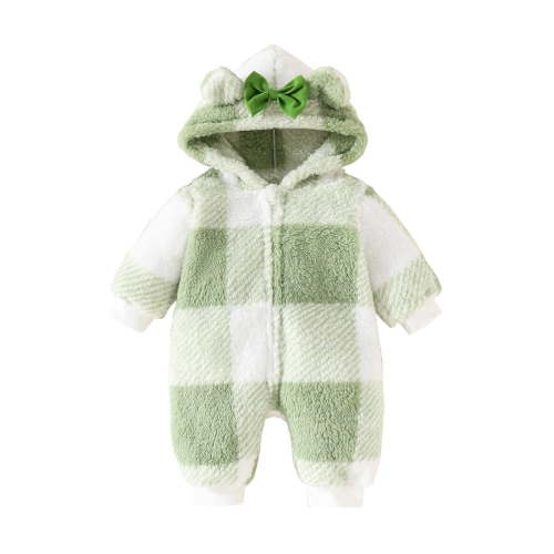 ameIAEA Newborn Infant Baby Boys Girls Winter Clothes Cute Long Sleeve Hooded Fleece Romper Jumpsuit