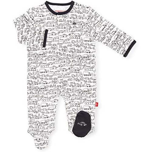 Magnetic Me Footie Pajamas - 100% Organic Cotton Baby Pajamas - Quick Magnetic Fastener Sleeper for Baby Boy and Girl