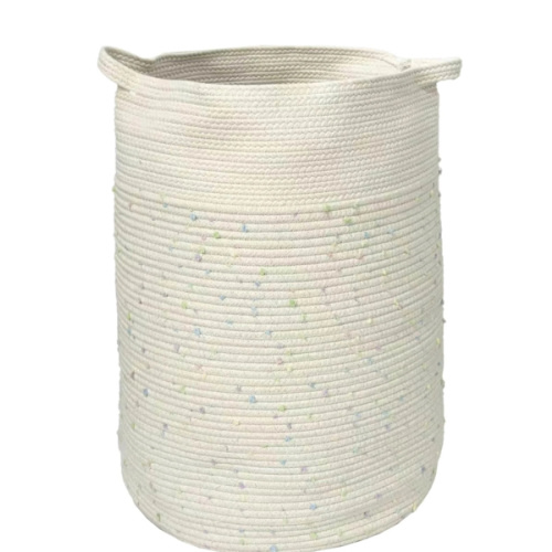 Tiny Dreamers Kids Poly Rope Pastel Dot Hamper, Small