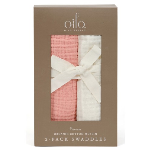 2-Pack Organic Cotton Muslin Swaddle Blankets