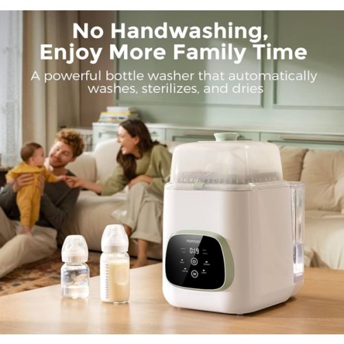 Momcozy KleanPal Pro Baby Bottle Washer, Sterilizer & Dryer - All-in-One Cleaning Machine for Bottles, Pump Parts & Baby Essentials - Time-Saving & Effortless Care