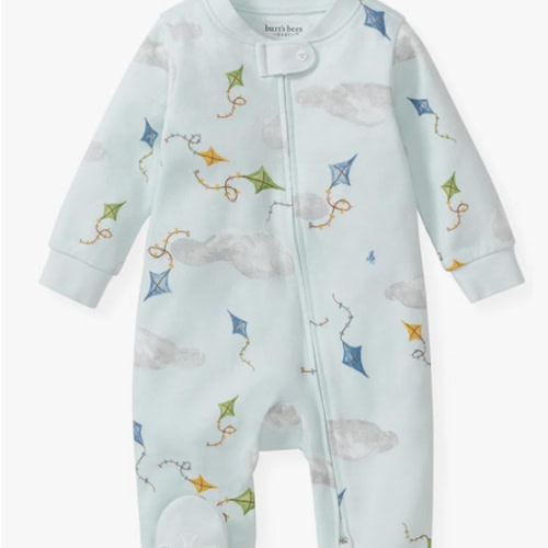 Burt's Bees Baby Boys Sleep and Play PJs, 100% Organic Cotton One-Piece Zip Front Romper Jumpsuit Pajamas
