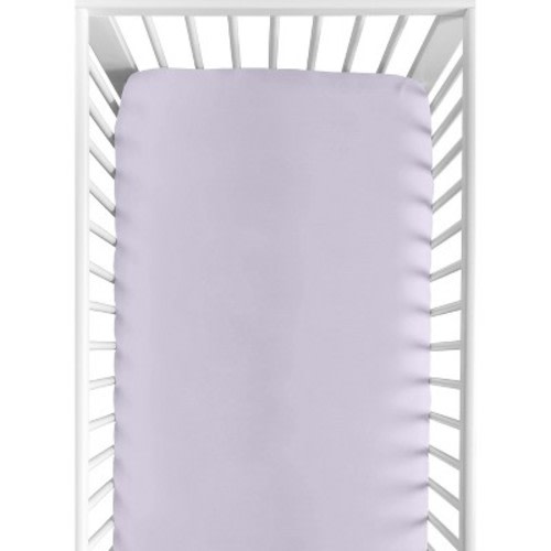 Sweet Jojo Designs Girl Baby Fitted Crib Sheet Rose Collection Solid Lavender Purple