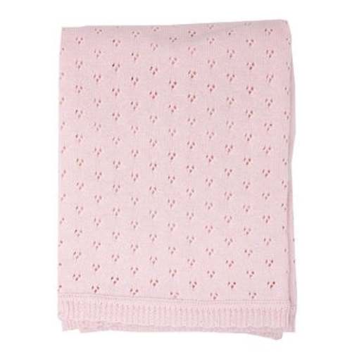 Pointelle Layette Baby Blanket, Pink