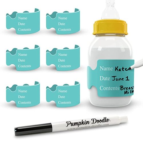 The Original Write and Reuse Baby Bottle Labels for Daycare - Standard - Turquoise