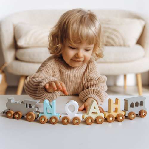Personalized Train With Magnets Christmas Gift Toddler Wooden Toy Birthday Boy Baby Shower Baptism Gift Newborn Keepsake Gift Christmas