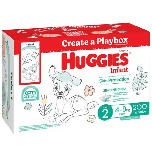 Huggies Unisex Ultimate Nappies Size 2 Infant (4�8kg) 200...