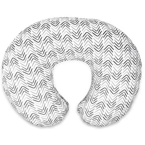 Boppy Nursing Pillow and Positioner—Original | Gray Cable Stitches | Breastfeeding, Bottle Feeding, Baby Support | With Removable Cotton Blend Cover | Awake-Time Support