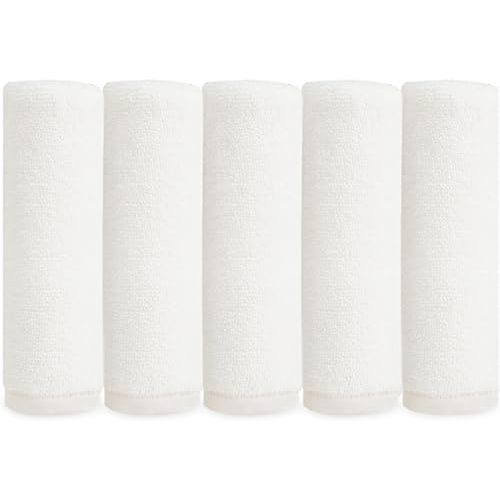 Natemia Organic Baby Washcloths - 10"x10" Baby Washcloths for Newborn, Pack of 6 Soft Organic Cotton Baby Towels, Baby Girl Washcloths, Wash Cloths for Babies, Organic Cotton Washcloths