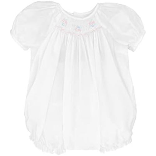 Baby Girls' Hand-Embroidered Smocked Bubble