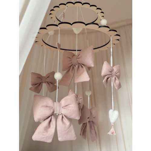 Bow coquette baby mobile | pink bows nursery mobile | girls baby shower gift | crib mobile |
