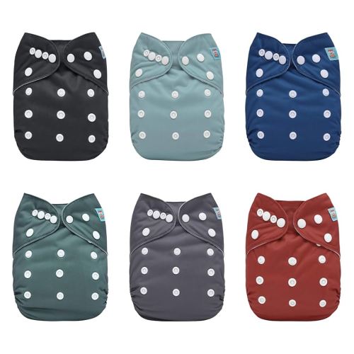 ALVABABY Baby Cloth Diaper 6 Pack with 12 Inserts One Size Cloth Diaper Covers Adjustable Washable Reusable for Baby Girls and Boys