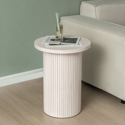 Serwon 22" Tall Pedestal Wood Round End Table