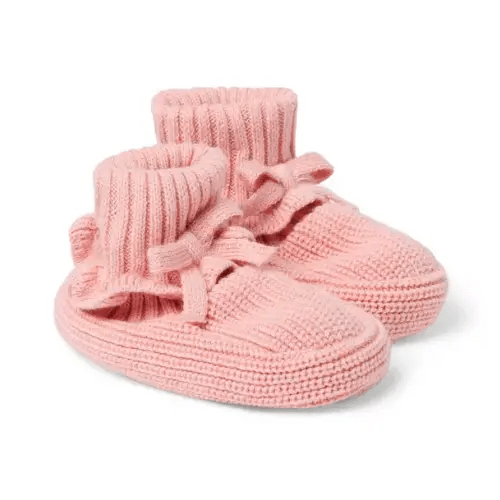 Baby Washed Pink Baby Bow Sweater Bootie by Janie and Jack