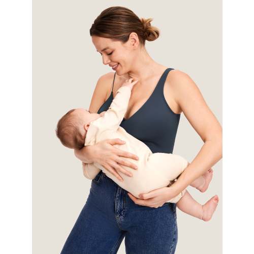 MOMANDA Women's Natrelax® Nursing Crop Tank Top - V Neck