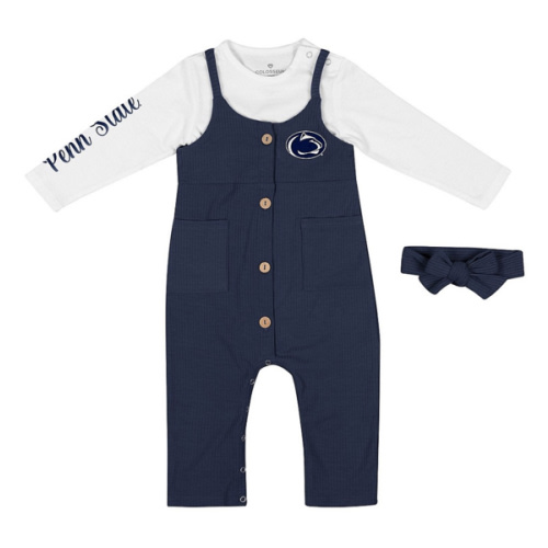 Penn State Infant Girls Navy Romper and Headband Set Nittany Lions (PSU)