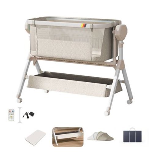 Automatic Rocking Bassinet, Baby Cribs, Bedside Sleeper, Newborn Co-Sleeper,Unisex Baby Sleeping Bed