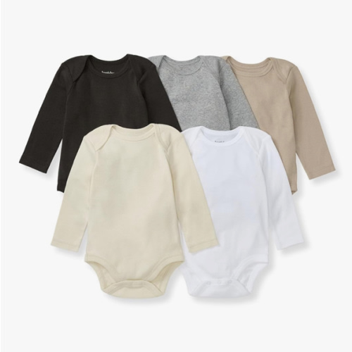 Burt's Bees Baby Organic Cotton Bodysuits – Baby Boy & Girl Short and Long Sleeve One-Pieces, 5-Pack