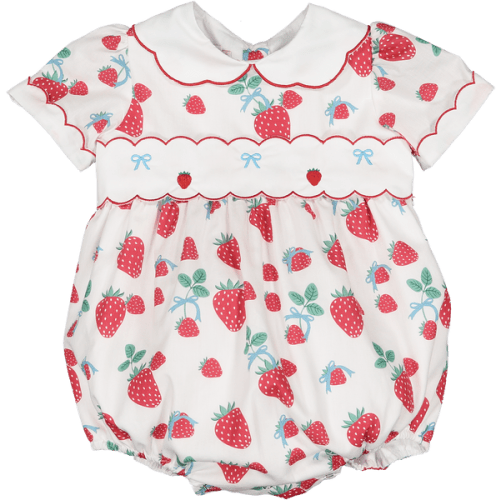 Berries & Bows Scallop Romper (6M)