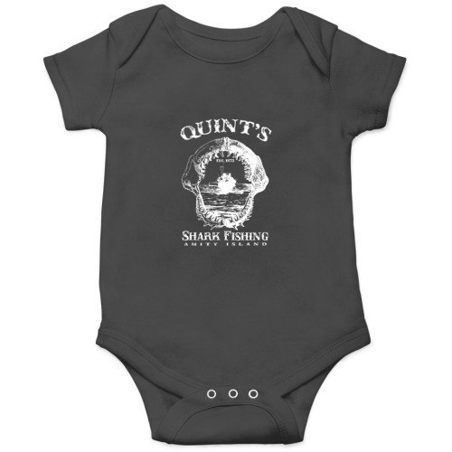 Quint's Shark Fishing Onesies, Jaws Onesies, Amity Island - est. 1975 Onesies Onesies sold by Salmon Blind | SKU 371046951 | Printerval
