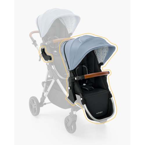 2nd Seat Kit 2.0 | Sky, Watercolor Drops, Silver with Penny Leather