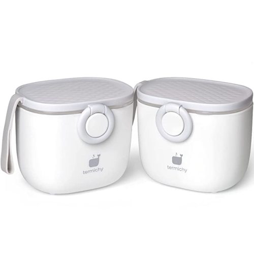 Termichy Baby Formula Dispenser, Portable Formula Dispenser Container with Scoop and Carry Handle for Travel Outdoor Activities for Baby Infant, 500ml - M-Grey-2 Pack - 8.8 OZ (250 g)