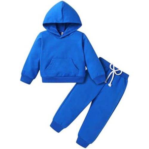 Happy Town Baby Fall Outfits for Girl Boy Long Sleeve Hoodie Top and Long Sweatpants Set Toddler Sweatsuit