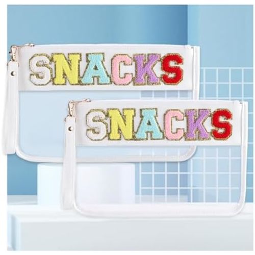 2Pcs Snack Bags,Snack Bags for Travel,Snack Bag for Letter Flat Pouch, Snack Bags for Kids Small Snack Bag