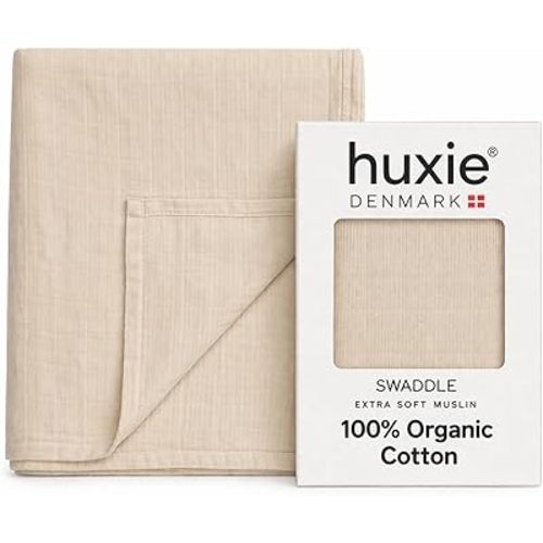 Muslin Baby Swaddle Blanket 100% Organic Cotton 47” x 47” (Fog)
