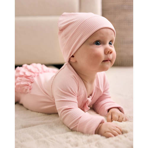 Prima Pink Ribbed Infant Beanie – Little Sleepies